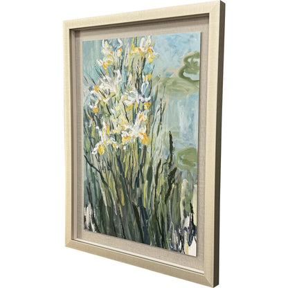 White Irises White Framed Wall Art
