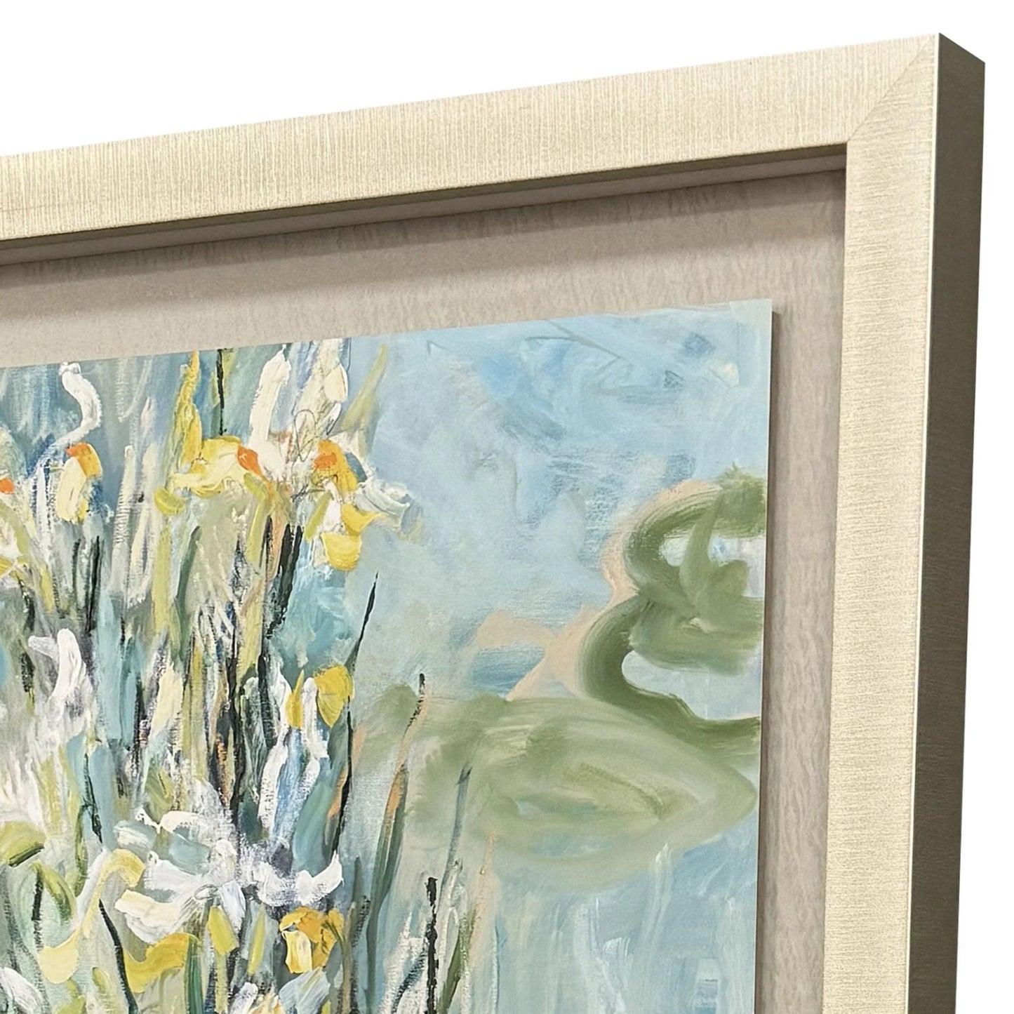 White Irises White Framed Wall Art