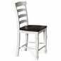 White Ladderback Counter Stool Wooden Seat - LOOMLAN - Sunny D - Counter Stools