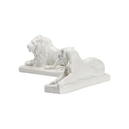 White Lions Looked Sculpture (Pr) - LOOMLAN - Chelsea House - Statues & Sculptures
