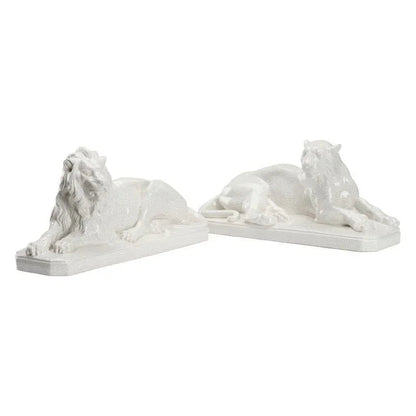 White Lions Looked Sculpture (Pr) - LOOMLAN - Chelsea House - Statues & Sculptures