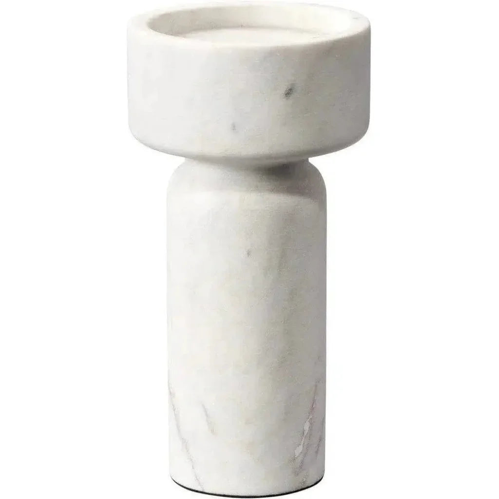 White Marble Apollo Candleholder - LOOMLAN - Jamie Young - Candle Holders