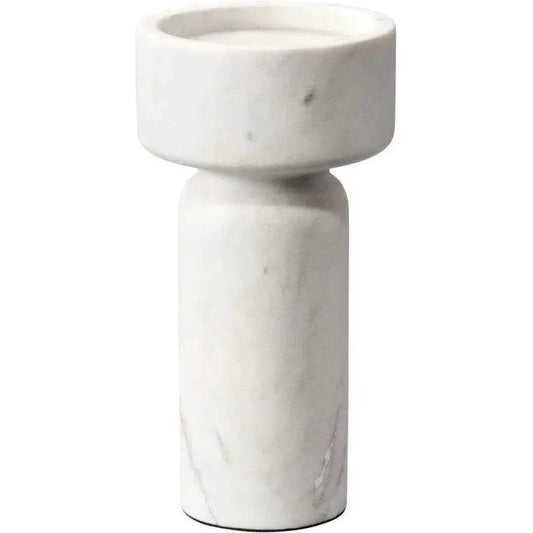 White Marble Apollo Candleholder - LOOMLAN - Jamie Young - Candle Holders