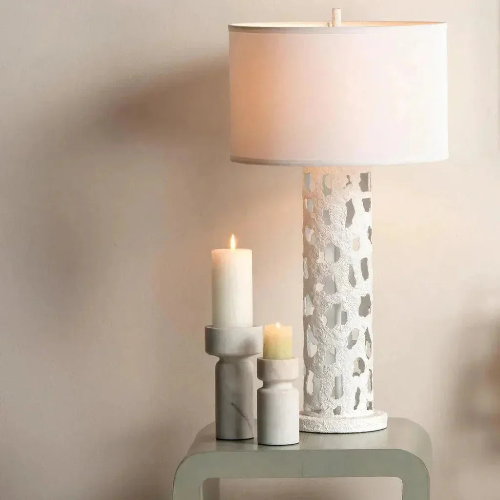 White Marble Daphne Candleholder - LOOMLAN - Jamie Young - Candle Holders