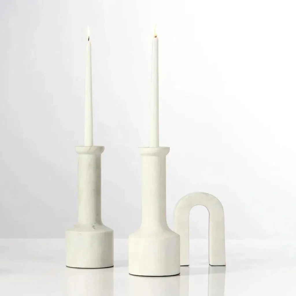 White Marble Flux Object - LOOMLAN - Jamie Young - Statues & Sculptures