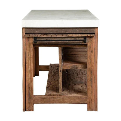 White Marble Top Rectangular Counter Table - LOOMLAN - Side Tables