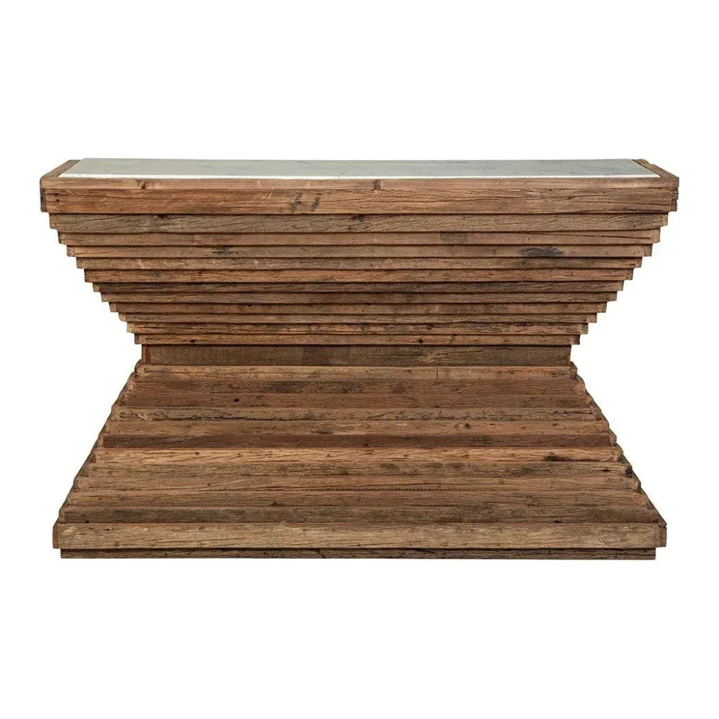 White Marble Top Sofa Table - LOOMLAN - Console Tables