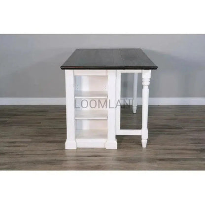 White Modern Kitchen Island Bar Table - LOOMLAN - Sunny D - Bar Tables