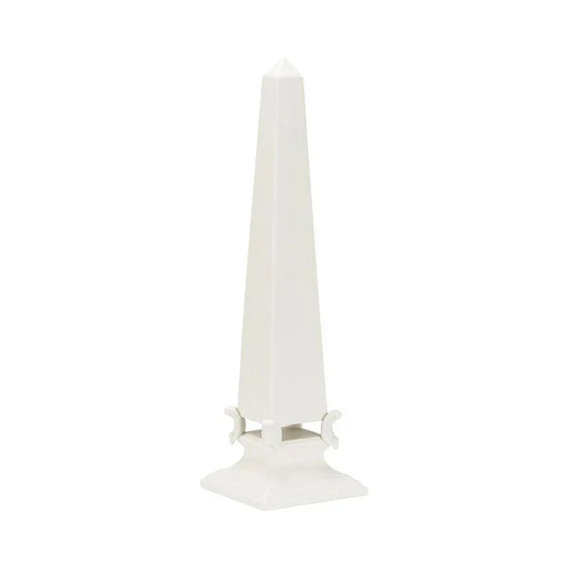 White Neoclassical Obelisk Sculpture - LOOMLAN - Chelsea House - Statues & Sculptures
