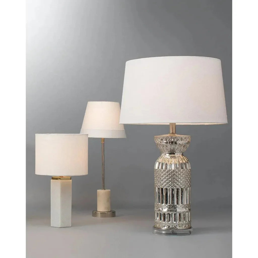 White Nickel Marble Iron Darcey Table Lamp - LOOMLAN - Jamie Young - Table Lamps