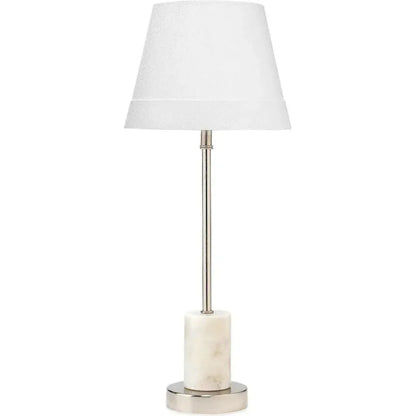 White Nickel Marble Iron Darcey Table Lamp - LOOMLAN - Jamie Young - Table Lamps