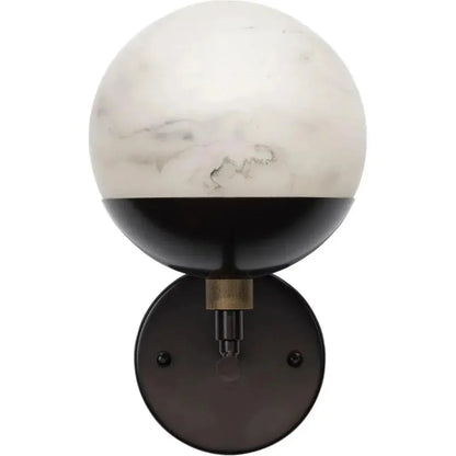 White Oil Rubbed Bronze Alabaster Metro Wall Sconce - LOOMLAN - Jamie Young - Wall Sconces