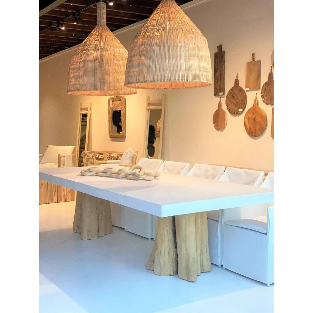 White Outdoor Dining Table for 10 or 12 people-Outdoor Dining Tables-Artesia-LOOMLAN