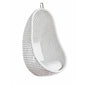 White Pod Rattan and Aluminum Hanging Chair-Outdoor Hanging Chairs-Artesia-LOOMLAN
