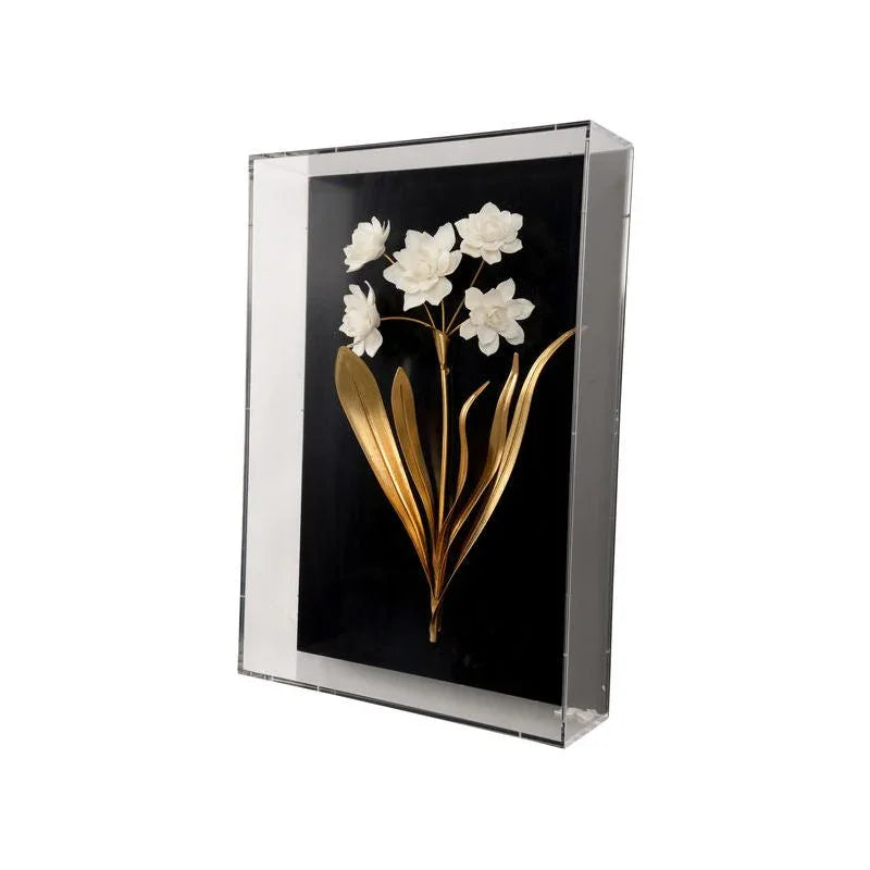 White Porcelain Flower Mounted Artwork-Framed Wall Art-Chelsea House-LOOMLAN