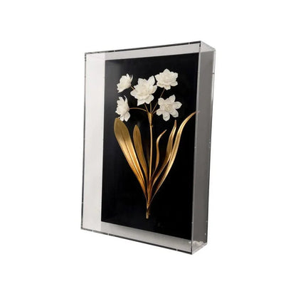 White Porcelain Flower Mounted Artwork-Framed Wall Art-Chelsea House-LOOMLAN