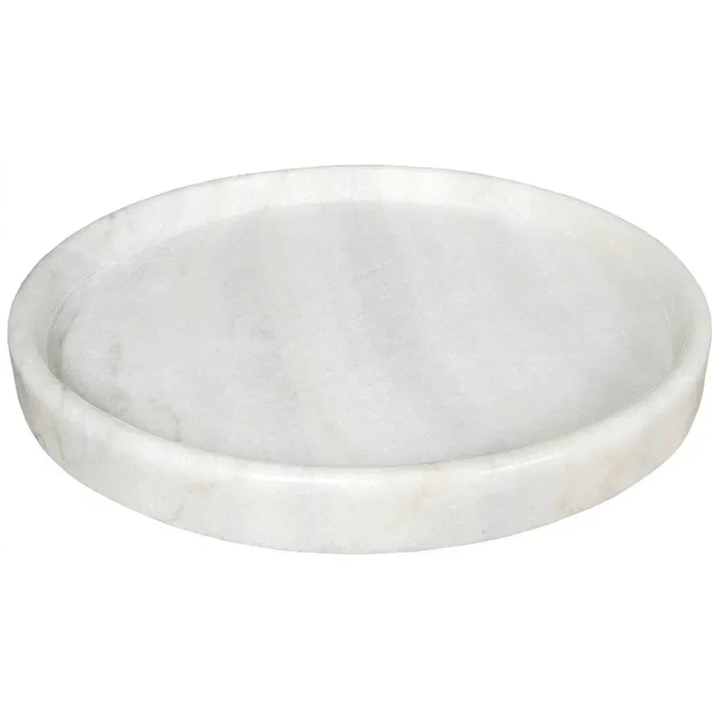 White Round Marble Tray