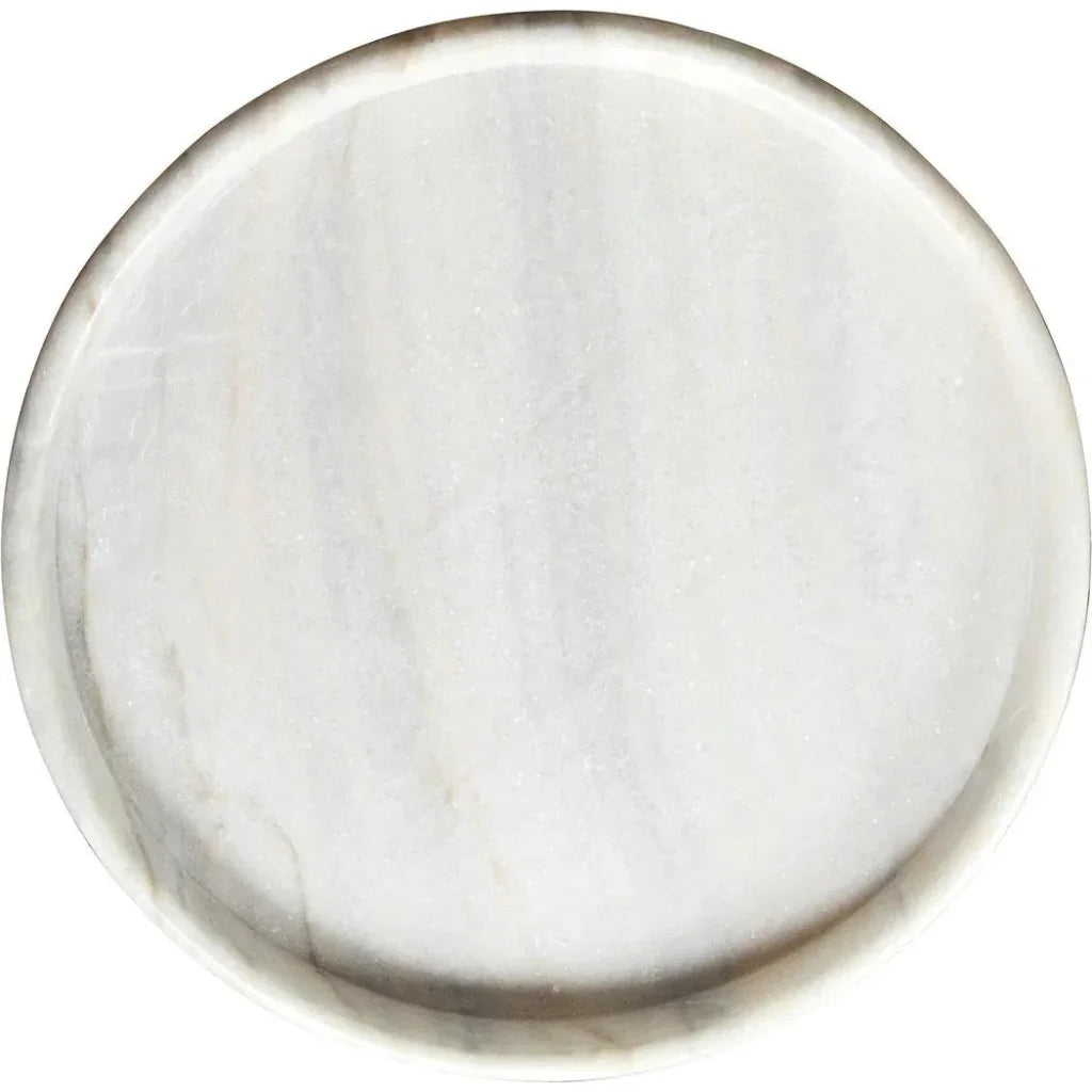 White Round Marble Tray