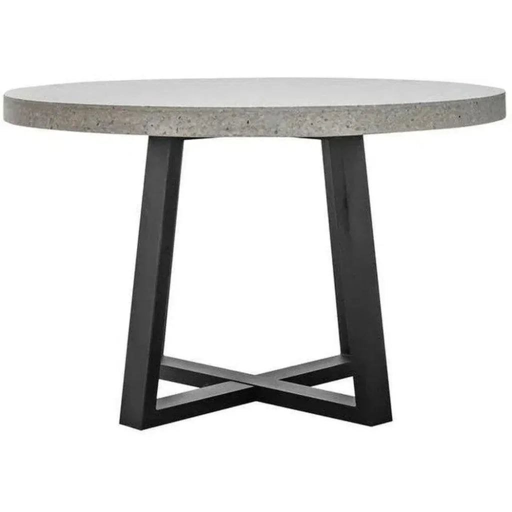 White Round Terrazzo Stone Top Dining Table-Dining Tables-Moe's Home-LOOMLAN