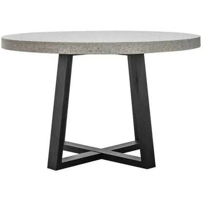White Round Terrazzo Stone Top Dining Table-Dining Tables-Moe's Home-LOOMLAN