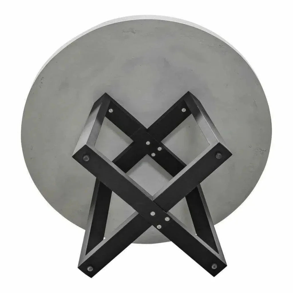 White Round Terrazzo Stone Top Dining Table-Dining Tables-Moe's Home-LOOMLAN