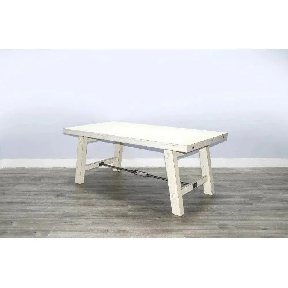 White Sand Dining Table Off White-Dining Tables-Sunny D-LOOMLAN