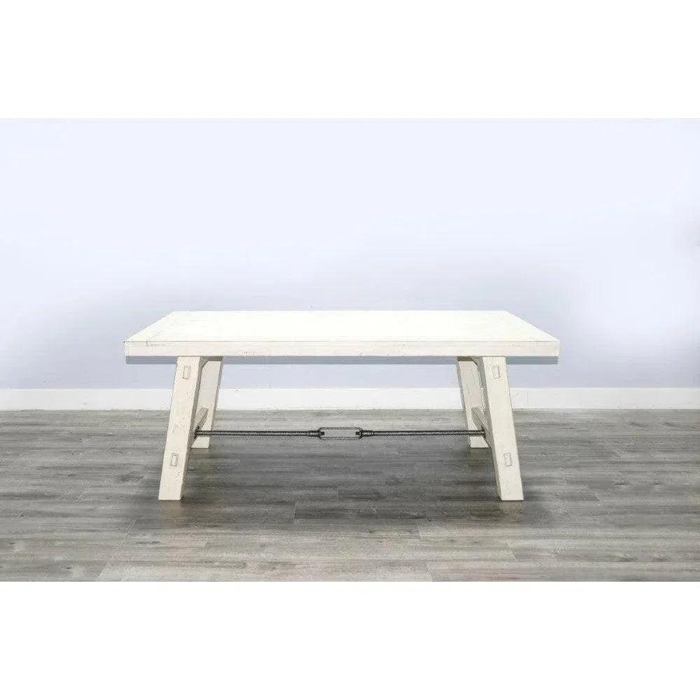 White Sand Dining Table Off White-Dining Tables-Sunny D-LOOMLAN