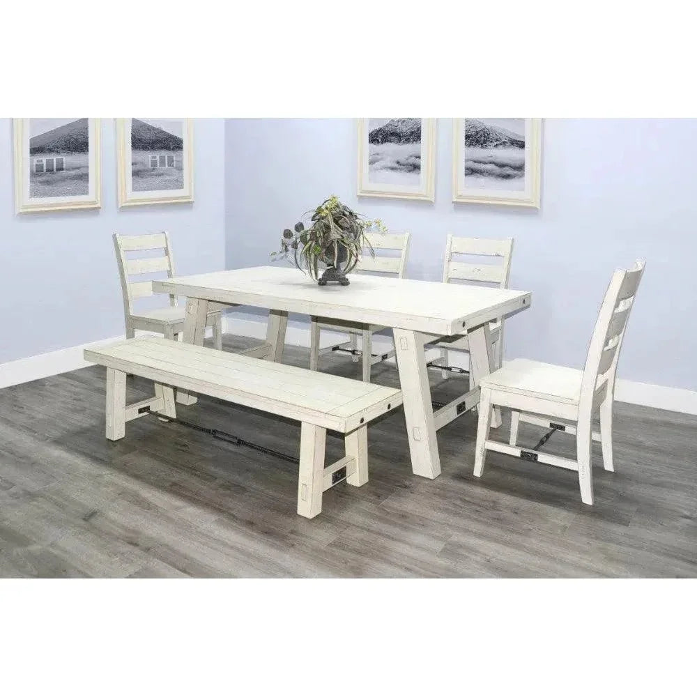 White Sand Dining Table Off White-Dining Tables-Sunny D-LOOMLAN