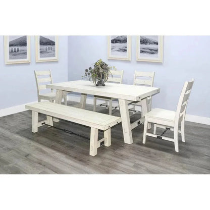 White Sand Dining Table Off White-Dining Tables-Sunny D-LOOMLAN