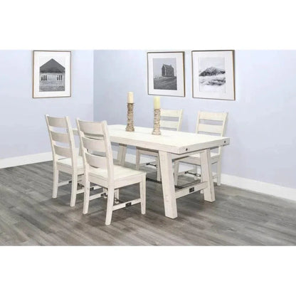 White Sand Dining Table Off White-Dining Tables-Sunny D-LOOMLAN