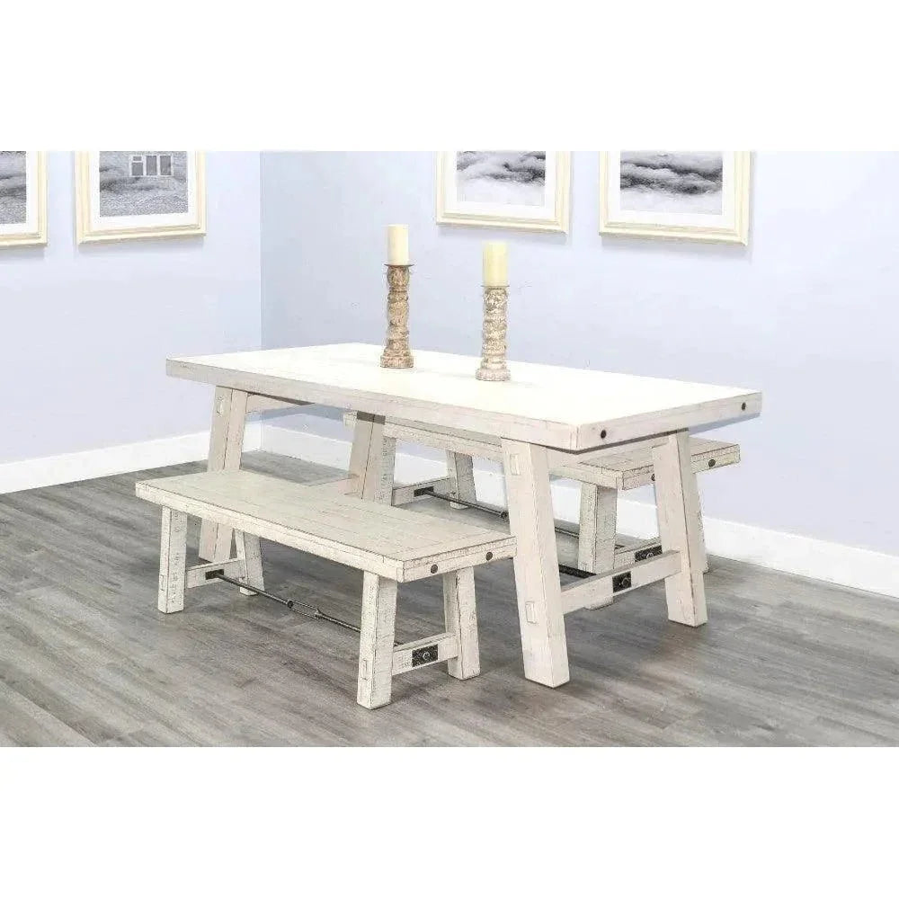 White Sand Dining Table Off White-Dining Tables-Sunny D-LOOMLAN