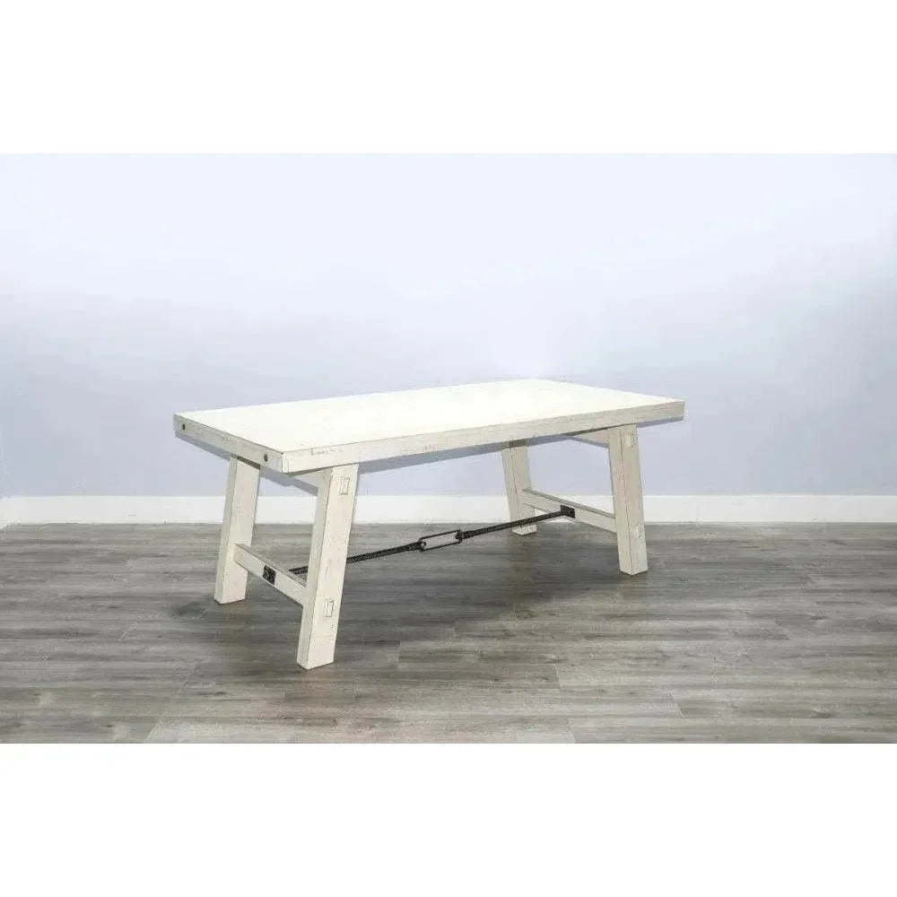 White Sand Dining Table Off White-Dining Tables-Sunny D-LOOMLAN