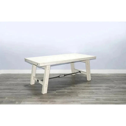 White Sand Dining Table Off White-Dining Tables-Sunny D-LOOMLAN