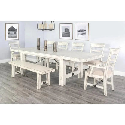 White Sand Extension Table White-Dining Tables-Sunny D-LOOMLAN