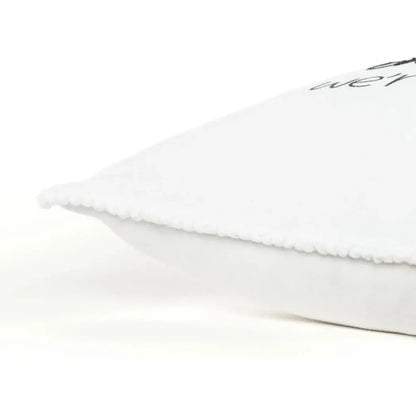 White Sean Words Decorative Couch Pillows Down Insert - LOOMLAN - LOOMLAN - Throw Pillows