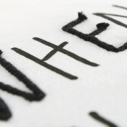 White Skye Words Decorative Couch Pillows Down Insert - LOOMLAN - LOOMLAN - Throw Pillows