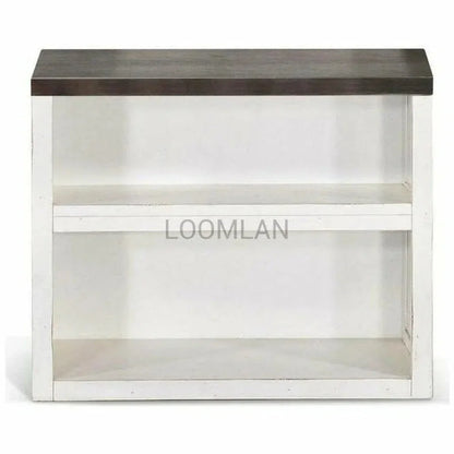 White Small Square European Cottage Nightstand-Nightstands-Sunny D-LOOMLAN