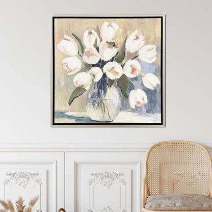 White Tulips White Canvas Art