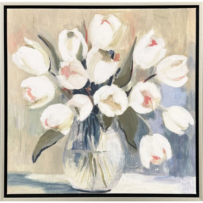White Tulips White Canvas Art