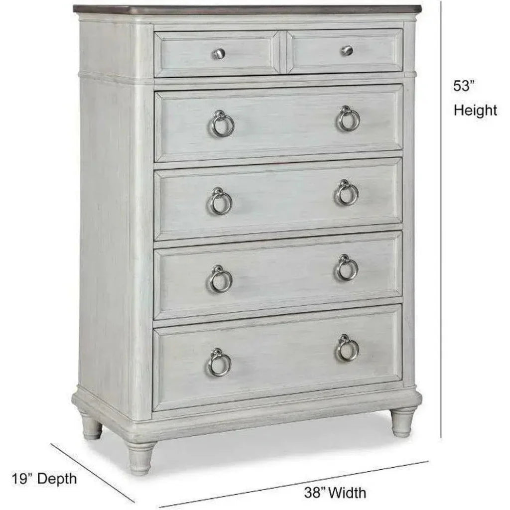 White Two - Tone Wooden Drawer Chest - LOOMLAN - Panama Jack - Chests
