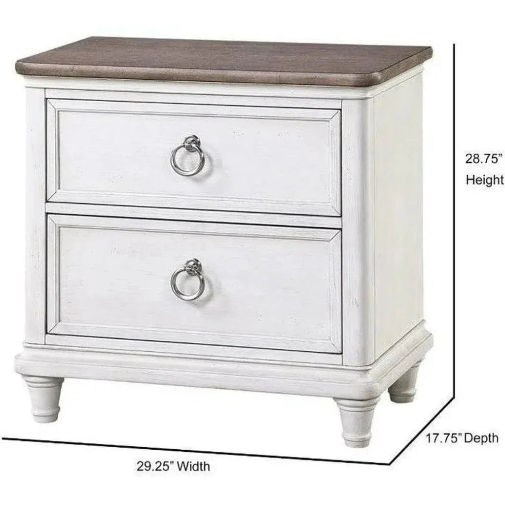 White Two - Tone Wooden Drawer Nightstand - LOOMLAN - Panama Jack - Nightstands