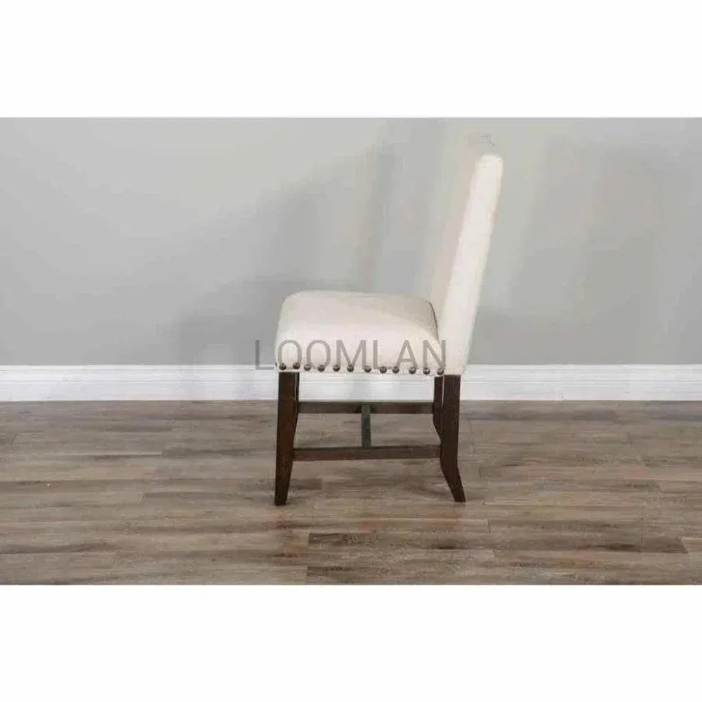 White Vivian Dining Chair With Nailhead Set - LOOMLAN - Sunny D - Dining Chairs
