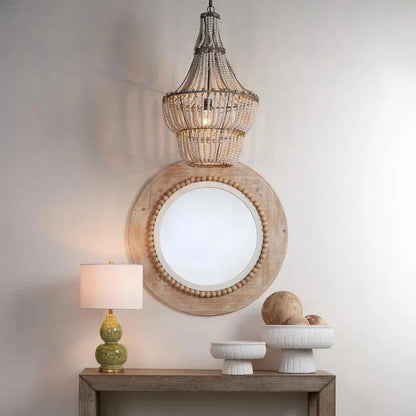 White Wood Beads Blanca Chandelier - LOOMLAN - Jamie Young - Chandeliers