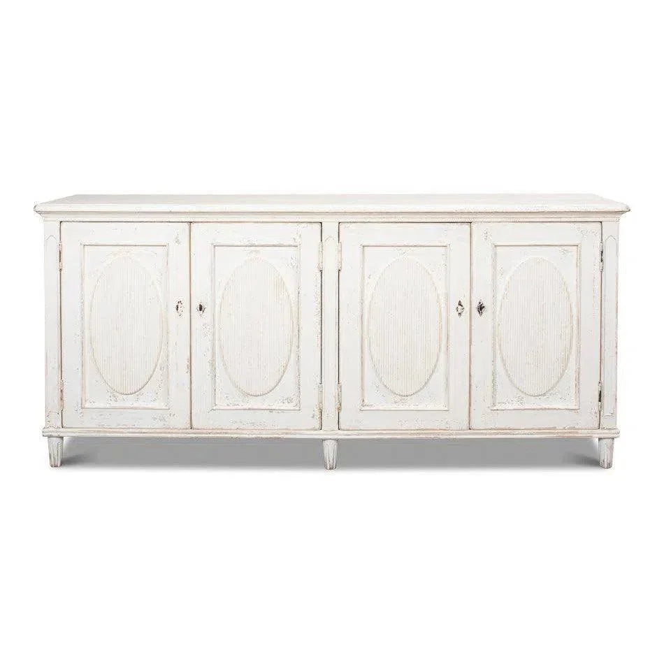 Whitewash Ribbon Sideboard For Living Room - LOOMLAN - Sarreid - Sideboards