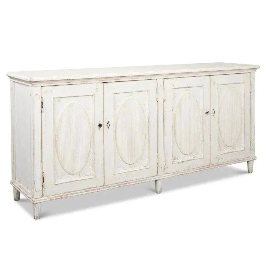 Whitewash Ribbon Sideboard For Living Room - LOOMLAN - Sarreid - Sideboards