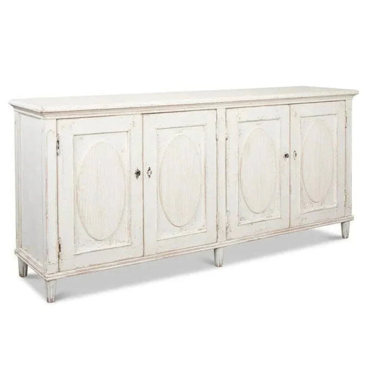 Whitewash Ribbon Sideboard For Living Room - LOOMLAN - Sarreid - Sideboards