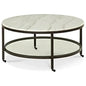 Whitman White Marble Topped Cocktail Table - LOOMLAN - Bassett Mirror - Coffee Tables