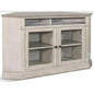 Wide Off White Wood Corner TV Stand Glass Doors - LOOMLAN - Sunny D - TV Stands & Media Centers