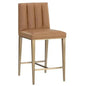Wilbur Counter Stool Milliken Cognac Brass Legs - LOOMLAN - SUNPAN - Counter Stools