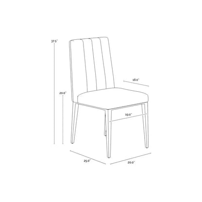 Wilbur Dining Chair Milliken Cognac Faux Leather - LOOMLAN - SUNPAN - Dining Chairs